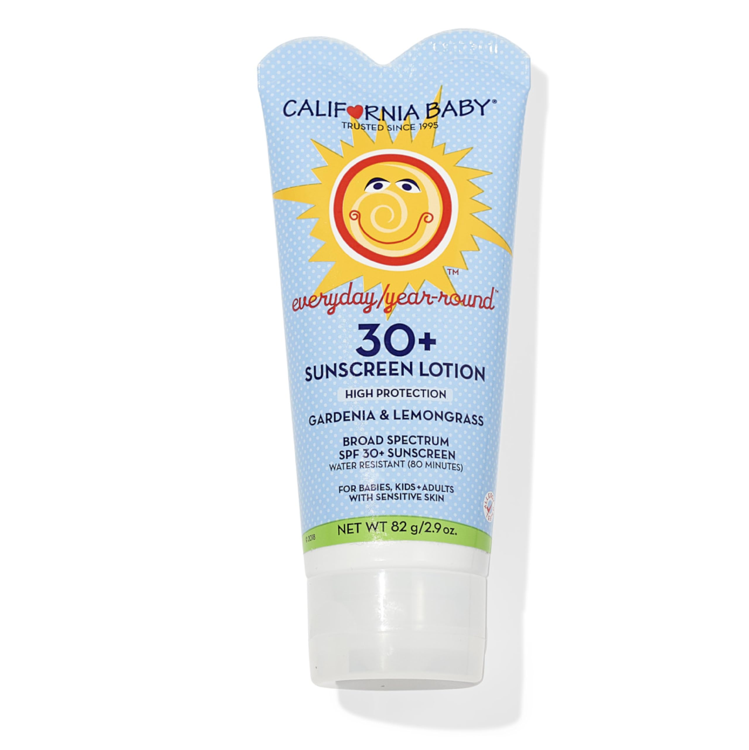 California Baby Everyday SPF 30+ Sunscreen | Mineral Based | Titanium Dioxide | Travel Size Baby Sunscreen for Face + Body | Floral Scent | 2.9oz