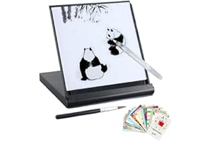 AOVOA Mini Water Drawing Board, Inkless Zen Meditation Board for Drawing, Painting, Writing & Relaxation, Portable Travel Size with 2 Water Brushes & 36 PCS Affirmation Cards