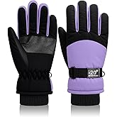 Geyoga Kids Waterproof Winter Snow Ski Gloves for Boy Girl Outdoor Warm Thickening Snowboard Gloves