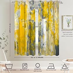Batmerry Yellow Modern Abstract Painting Blackout