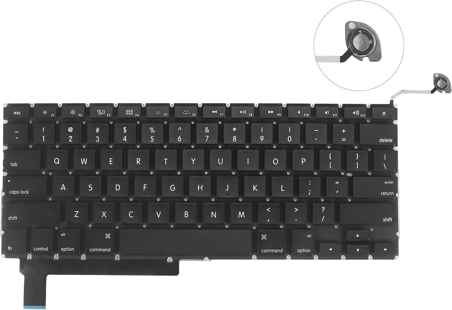 Samate New Laptop Replacement Keyboard Compatible Apple MacBook Pro Unibody 15" A1286 (Mid 2009-Mid 2012)