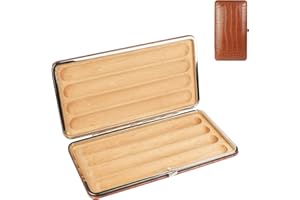 CAIOVSE Travel Case Leather Surface Cedar Wood Lining, Durable Protect Box for Men Brown