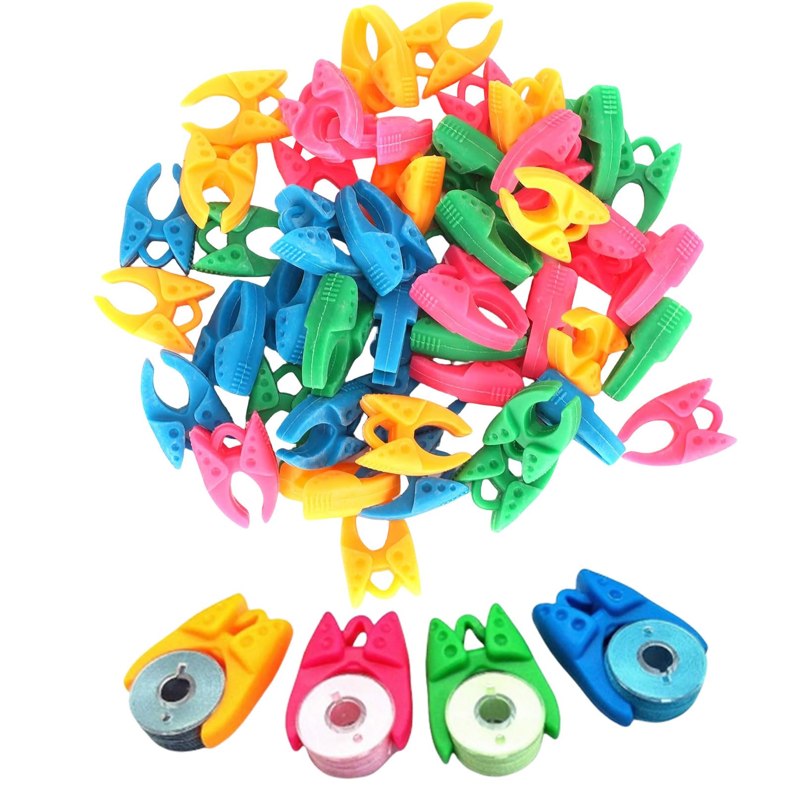 Bobbin Clips,20PCS Silicone Bobbin Buddies Clamps,Bobbin Thread Holder Clips for Embroidery Quilting Sewing Accessory Thread Spools Organizing,Mixed Color (Mixed G)
