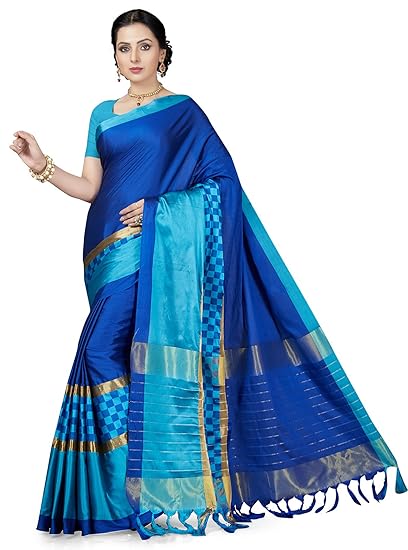 silk with blouse piece Saree