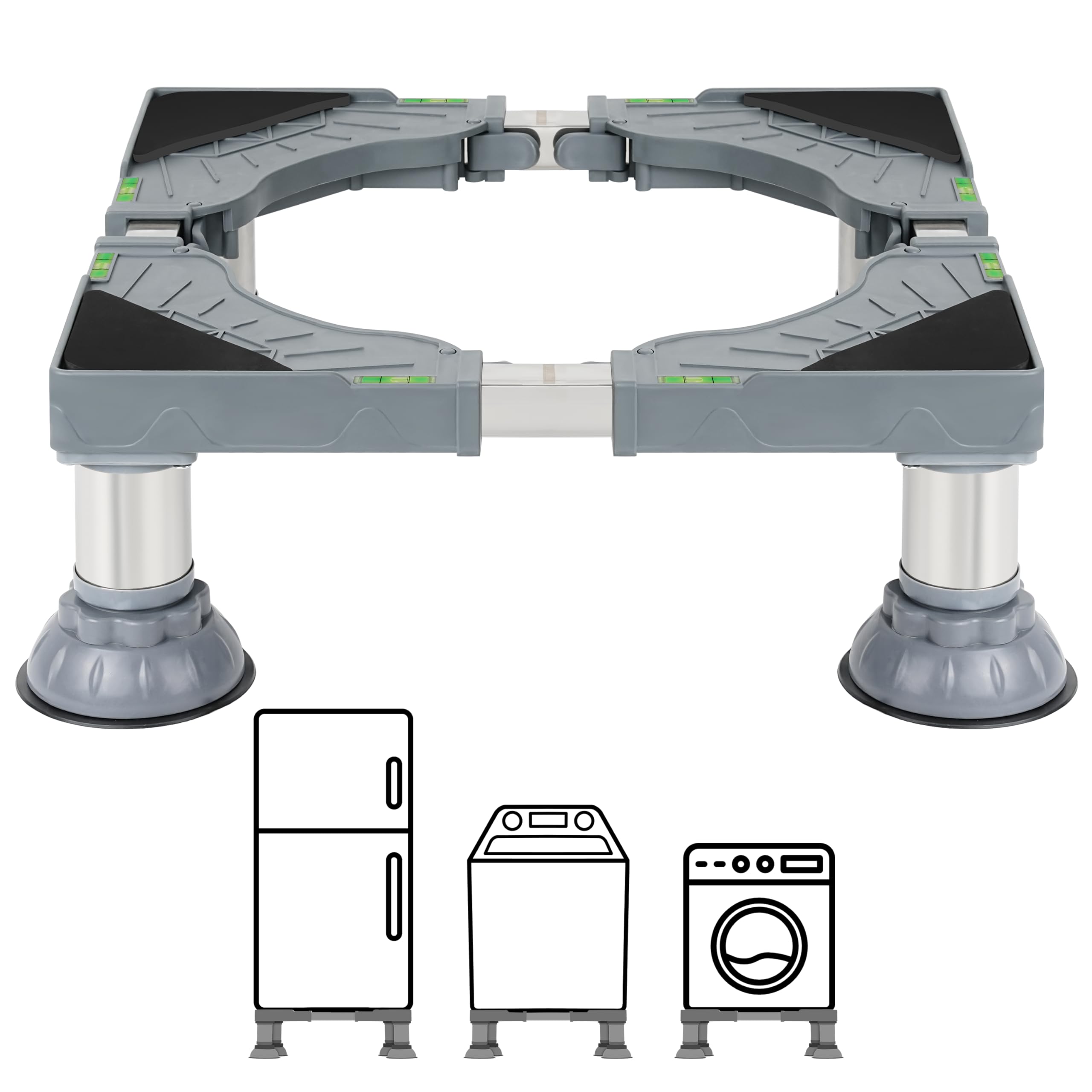 Winter Shore Support Lave Linge & Appareils Blancs - Rehausseur Cuisiniere, Sèche-Linge, Mini Frigo Universel - Socle Machine À Laver Surelevee Robuste Avec Pieds En Acier Solides & Antidérapants
