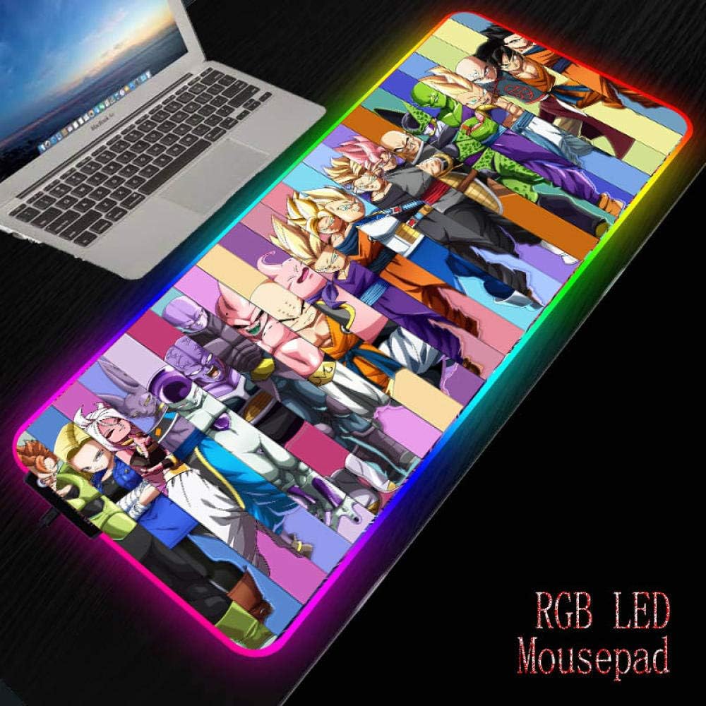 RGB Gaming Gran Anime Dragon Ball Alfombrilla de ratón Gamer Led