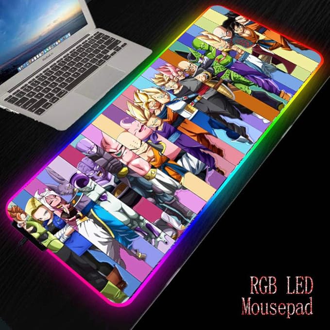 RGB Gaming Gran Anime Dragon Ball Alfombrilla de ratón Gamer Led