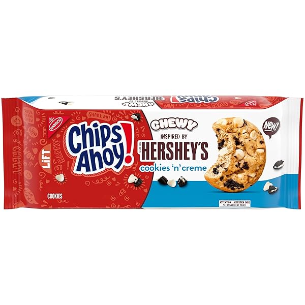 CHIPS AHOY! CHEWY HERSHEY’S COOKIES ‘N’ CREME BAR-INSPIRED COOKIES, 9.58 OZ