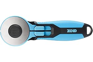 Zoid 60mm Rotary Cutter with Grip, Fabric Cutter Wheel, Rotary Cutter Blade, Craft Cutting Tool, Freehand Tool For Dense Fabrics,Denim, Corduroy and Multiple Projects, Soft-Touch Handle