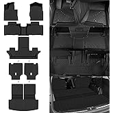 NQOQN All Weather Floor Mats Fit for Ford Explorer (6 Seats) 2020-2025 2026 Floor Mats & Cargo Mat with Backrest Mats & 2nd Row Backrest Mats Replacement for Ford Explorer Accessories