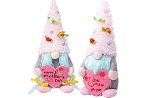 GENERIC 2Pcs Pink Mother's Day Gnomes Decor（Plush） Cute, Mothers Day Decorations, Handmade Plush Gnome for Home Decorations,I Love Mom Gift for Mom