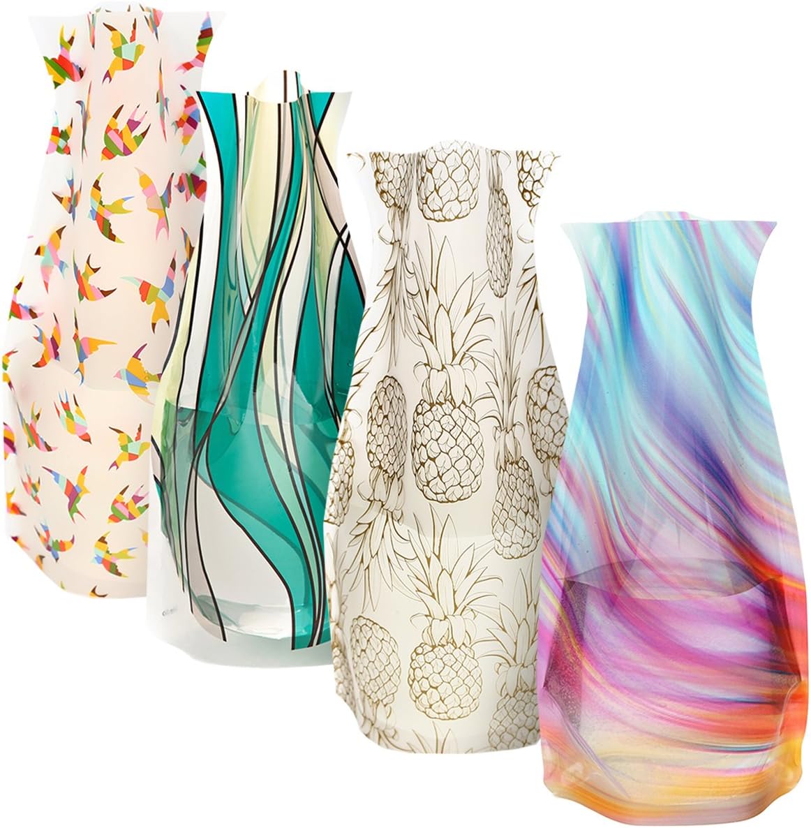 MODGY Collapsible & Expandable Plastic Vase Multi-Pack - NOT Glass (Expandable Plastic Vase 4-Pack)
