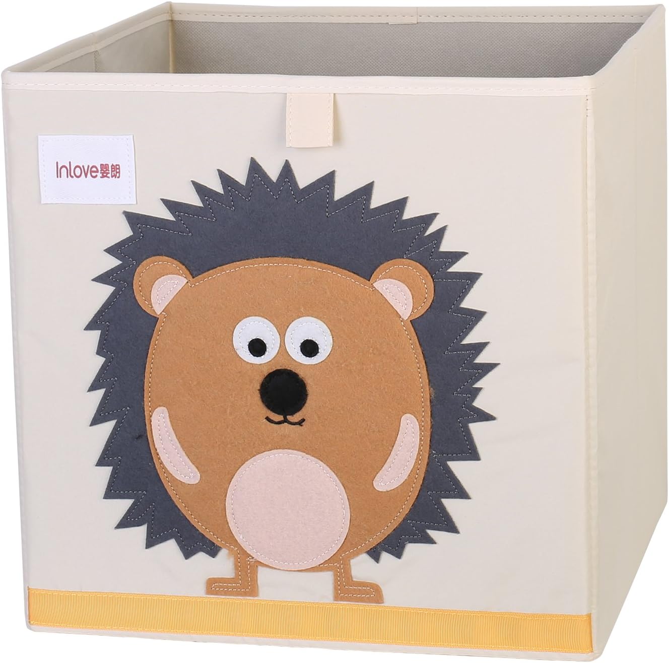 Cartoon Storage Cube Canvas Foldable Toy Organizer Box for Kids by ELLEMOI (Hedgehog)