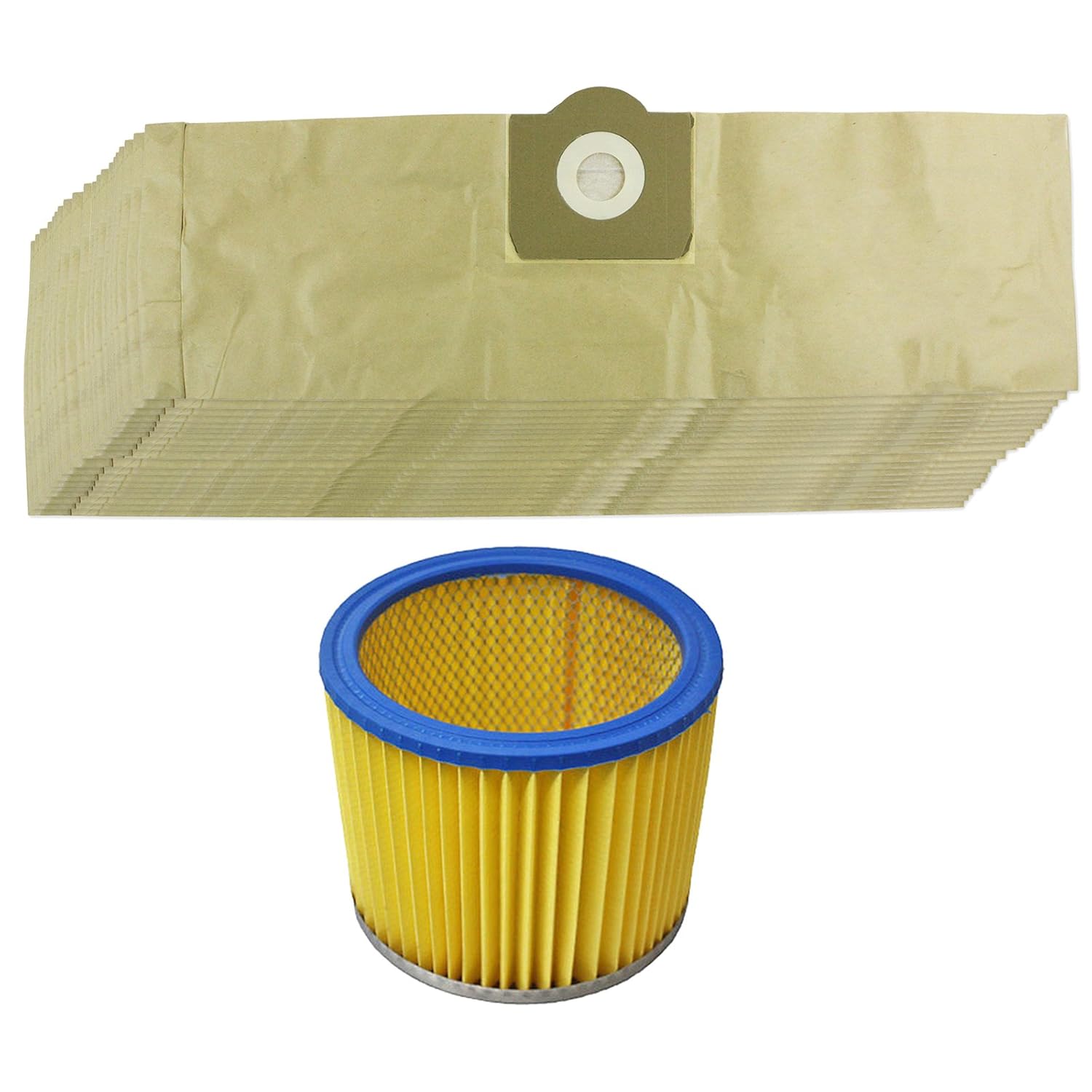 Spares2go Filter & Dust Bags Kit for Parkside/Lidl PNTS 1300 1400 1500