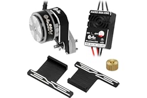 RCENJOY 2204 2400KV Brushless Outrunner Motor with Transmission & 30A Brushless ESC Electric Speed Controller and RC Side Pedal Plates for Axial SCX24 1/24 Remote Control Car Crawler Truck (Titanium)