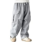SOLY HUX Toddler Boy's Cargo Pants Elastic Waist Straight Leg Baggy Sweatpants with Pockets