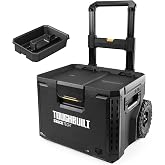 ToughBuilt StackTech Rolling Tool Box with 9-Inch Wheels, 250 lb Capacity | Heavy-Duty Stackable Tool Organizer with Lockable Lid &amp; All-Terrain Wheels, Waterproof Storage for Jobsite or Garage