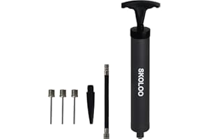 SKOLOO 10" Portable Hand Air Ball Pump Inflator Kit with Needle, Nozzle, Extension Hose for Soccer Basketball Football Volleyball Water Polo Rugby Exercise Sports Ball Balloon Swim Inflatables