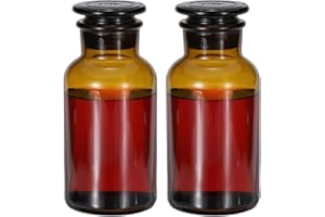 PATIKIL Reagent Media Bottle, 2 Pcs 500ml Glass Wide Mouth Reagent Media Storage Bottle with Glass Ground Stopper for Lab Wat