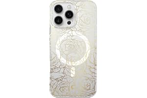 Luner - for iPhone 16 Pro Max - Golden Rose Phone Case - [Compatible with Magsafe] - Cute and Unique Stylish for Women and Girls