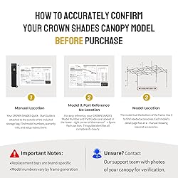 CROWN SHADES 10x15 Canopy Replacement Top - Only