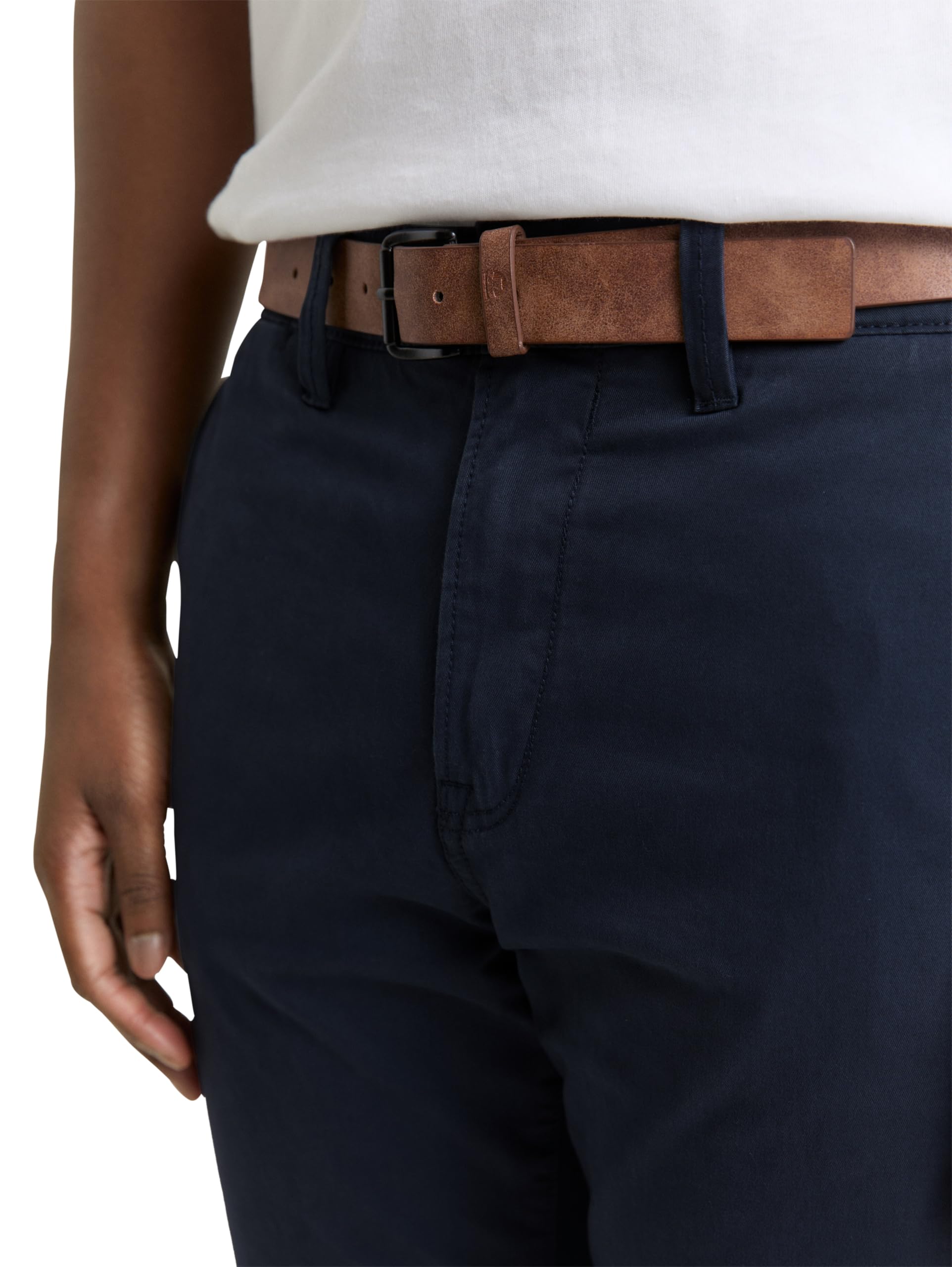 TOM TAILOR Denim Herren Slim Fit Chino Hose mit Gürtel 10668 - Sky Captain Blue 32W / 32L 8