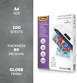 Fellowes A4 Laminating Pouches Gloss 160 Micron 100 Sheets view 2