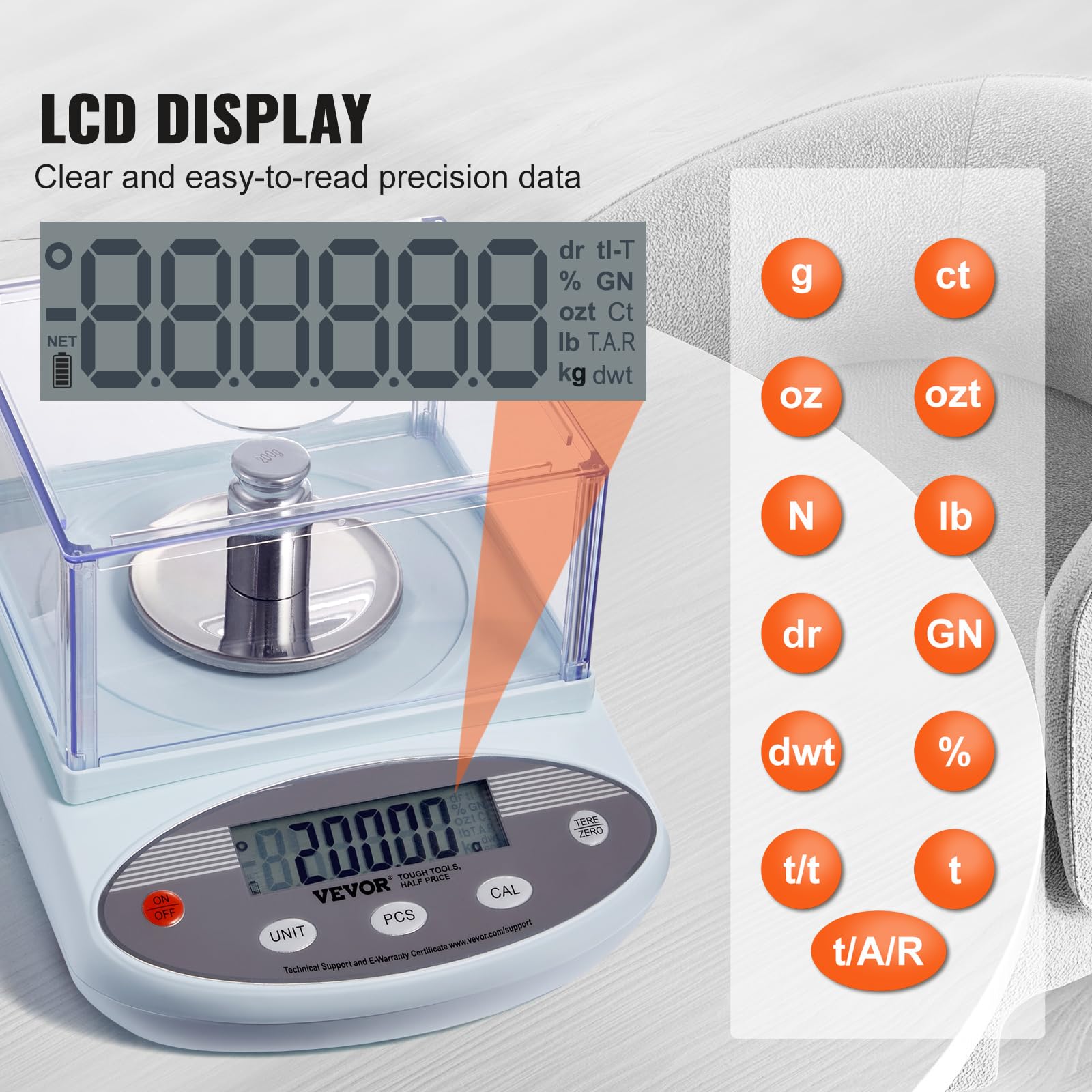 Mua VEVOR Lab Scale, 500 gram x 0.001g Accuracy High Precision ...