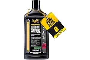 MEGUIAR'S Meguiar’s Mirror Glaze M105 Ultra-Cut Compound, Pro-Grade Car Compound for Removing Scratches and Heavy Swirls, Restores Gloss and Clarity, Car Guy Gifts for Men and Women Who Love to Detail, 8 Oz