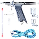 LYMMIYTC Airbrush Kit Airbrush Trigger Gun with 2pcs 0.3mm Needles,7CC/12CC Paint Cup for Painting Model Makeup Tattoo Nail Cake