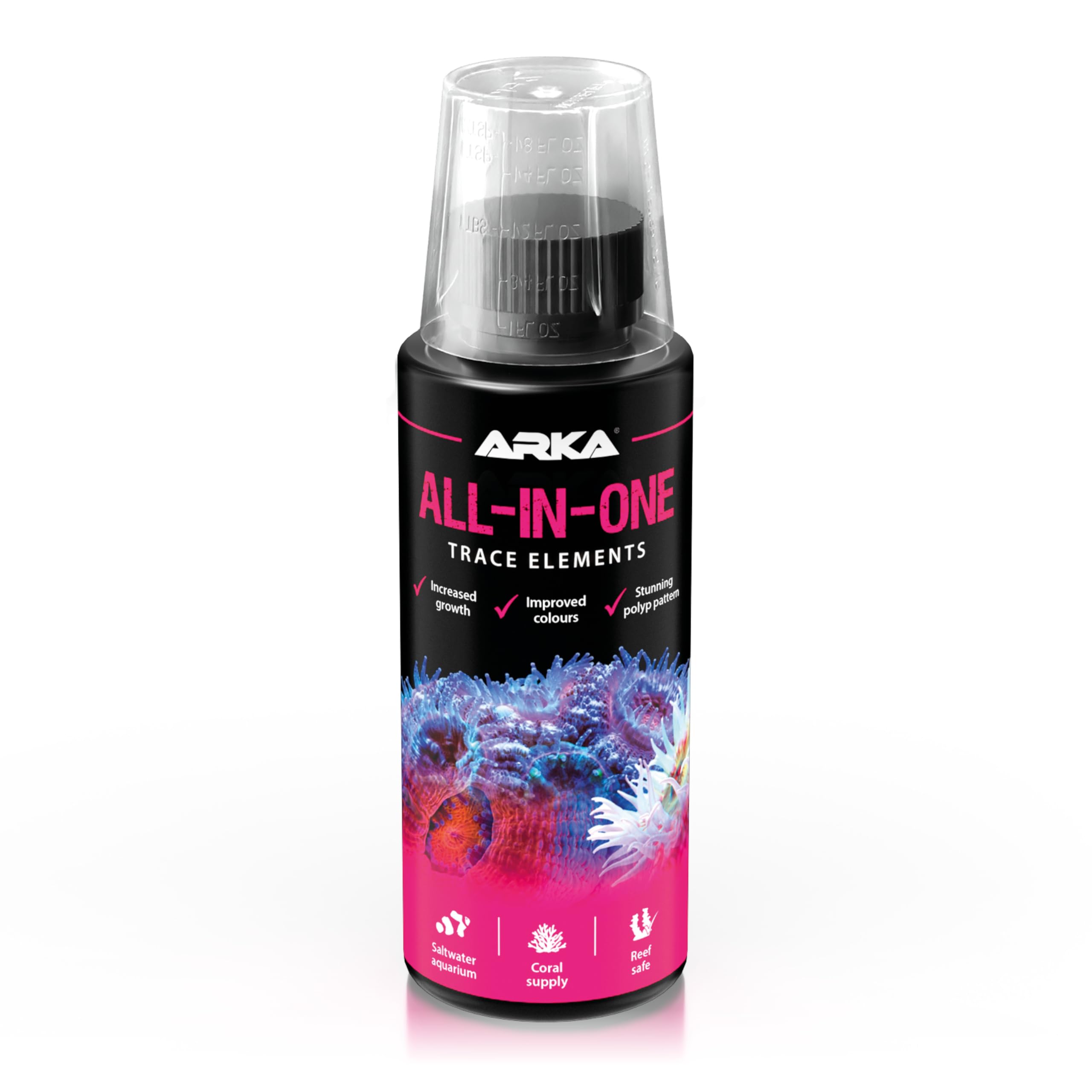 Coral Supplement Reef Aquarium – ARKA All-In-One 118 ml – complete dosing with calcium, iodine, strontium & vitamins – over 70 nutrients for growth, colour & vitality – ideal for SPS, LPS & soft coral