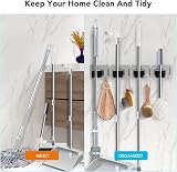 homeasy Mop Broom Holder 4 Pcs Stainless Steel Self Adhesive Wall Mount view 3