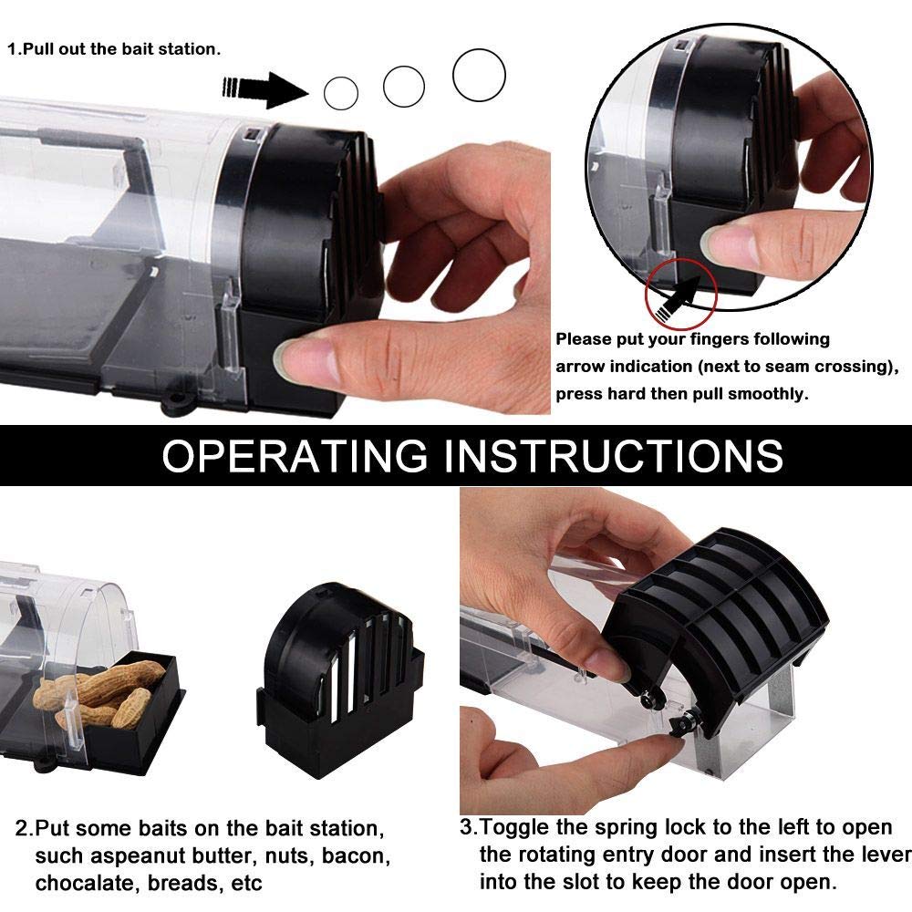 Ales Humane Mouse Trap, Reusable Rodent Trap No Kill, Plastic Catch and Release Trap, 1 Pack