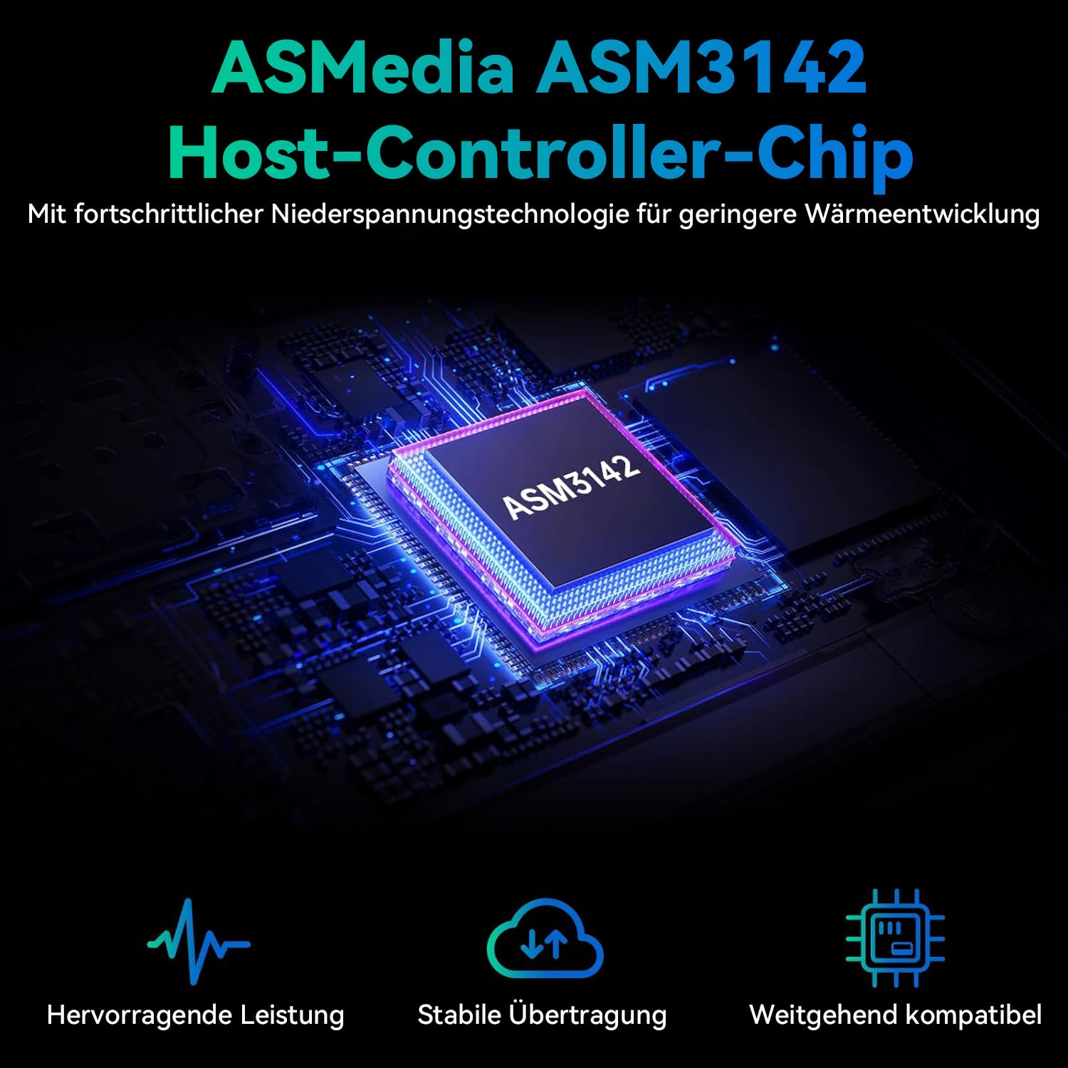 ELUTENG PCIE USB 3.2 Karte 2 Ports 2 x 10Gpbs Kompatibel mit PCIE X4/X8/X16, PCI Expree zu USB C 3.2 Gen2 Erweiterungskarte 20Gbps US B-Karte mit Großflächigem Kühlkörper für Desktop PC Windows 4