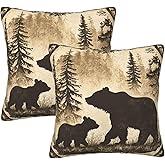 aipoase Bear Throw Pillow Covers 18 X 18 Inch Set of 2 Pillow Cases Decoration Cushion Cover for Bedroom Living Room Sofa Outdoor