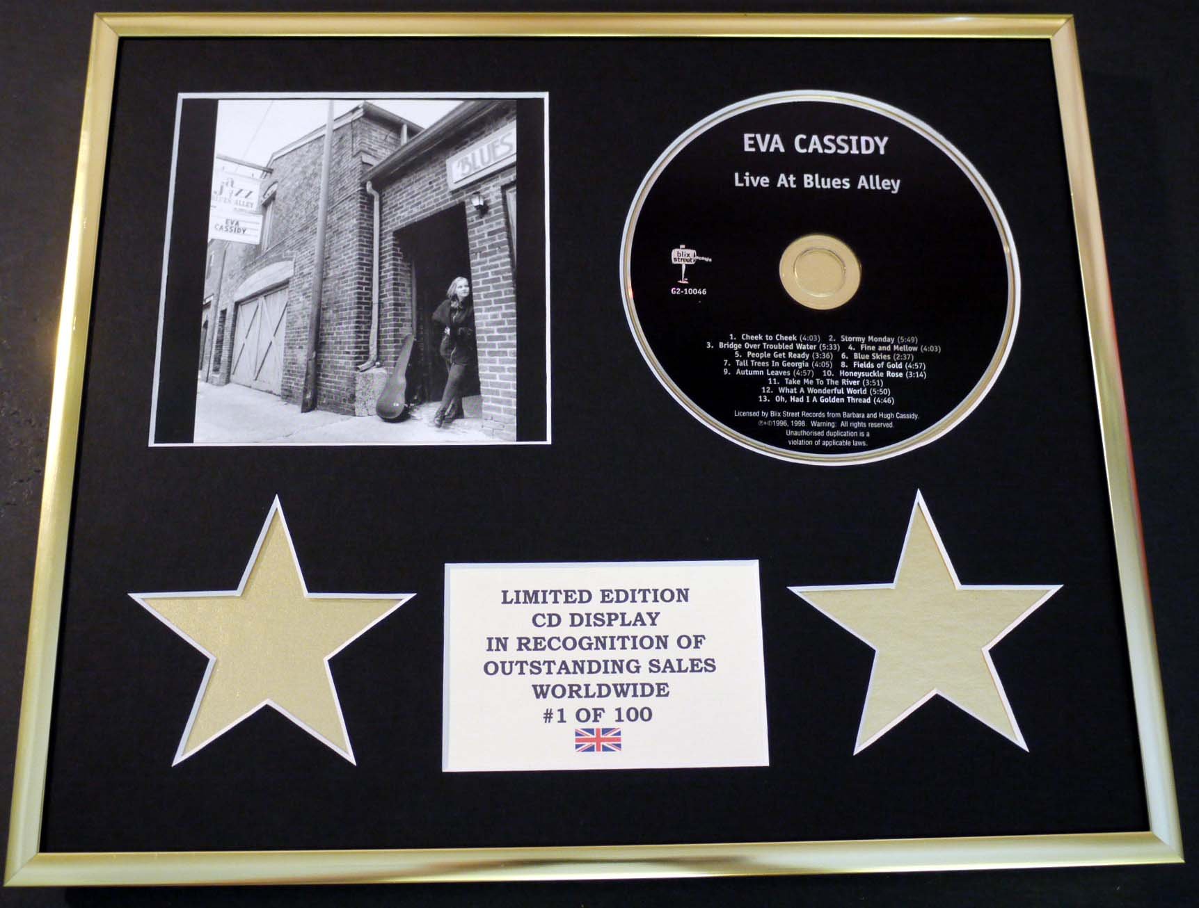 EVA CASSIDY/CD DISPLAY/LIMITED EDITION/COA/LIVE AT BLUES ALLEY