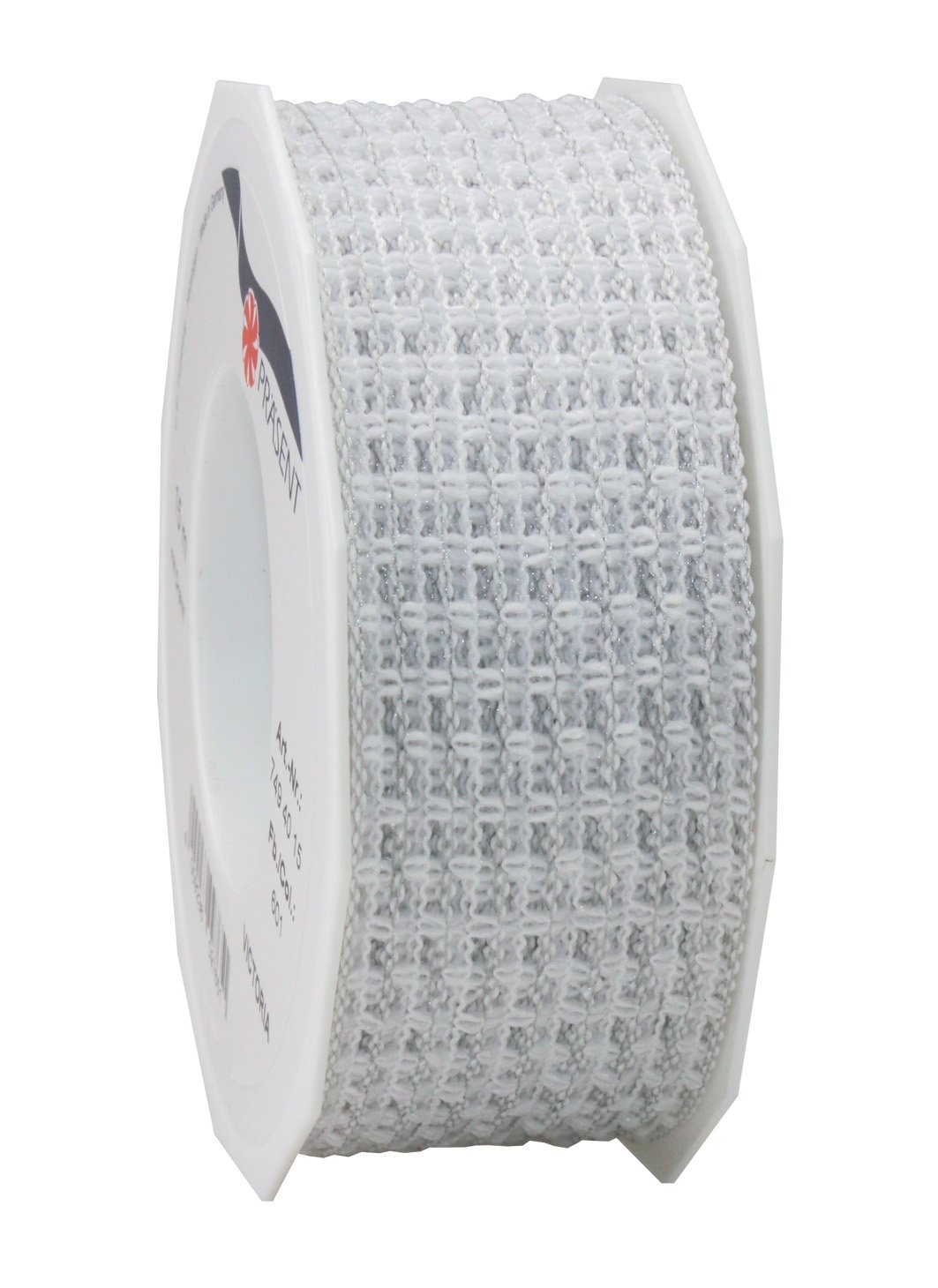 Präsent - Victoria Wired Ribbon White 15-m-Roll 40 mm width — image 1