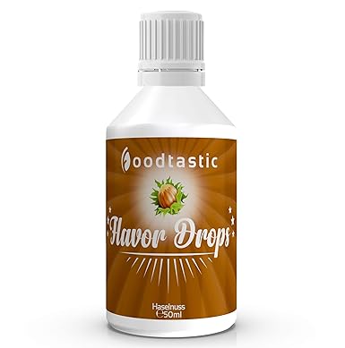 Foodtastic Flavor Drops Haselnuss 50ml | Flavdrops Aroma Tropfen | Quark, Wasser oder Porridge kalorienfrei Süßen I ohne Zuck
