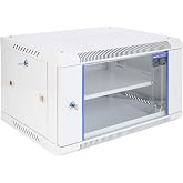SAIPWELL 6U Wall Mount Server Rack 450mm Deep Network Cabinet, Lockable | Fit 19" IT/AV Gear, 200 lbs Wall/500 lbs Floor Capacity Rack, Lockable Glass Door Vented Steel Cable Knockouts