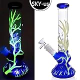 11 inch Pipe Dual Water Percolator Decorate Glass