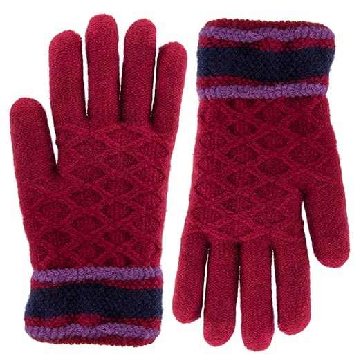 Classic Fashion Womens Winter Gloves For Cold Weather Ladies Soft Warm Sherpa
