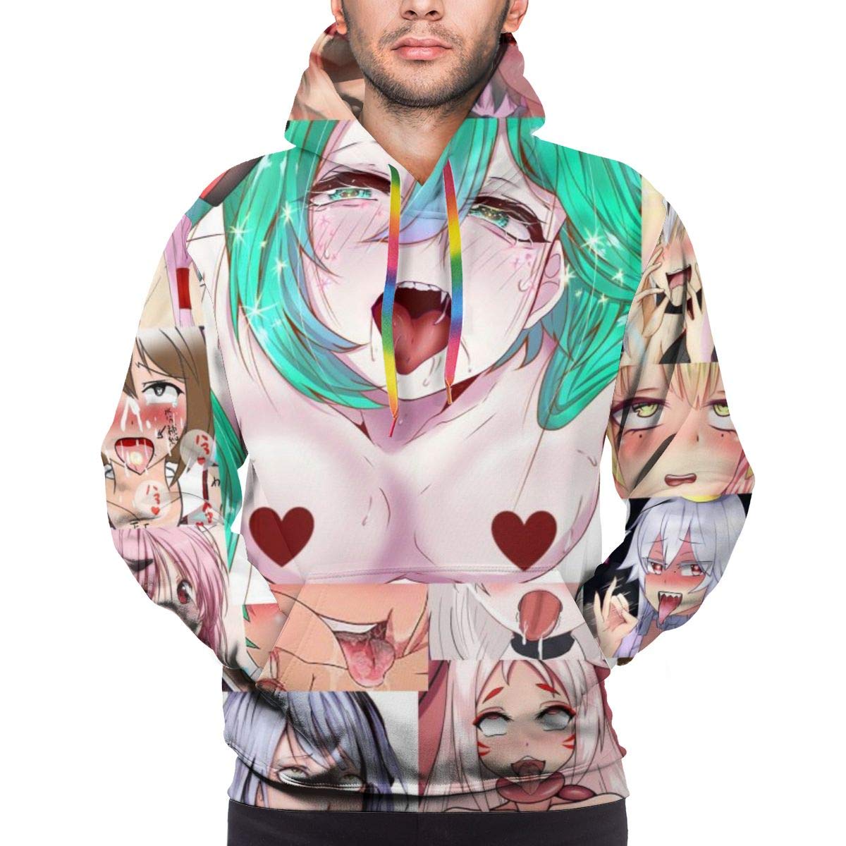 Mua [ZISUNQ] メンズ パーカー フード付 アヘ顔 Ahegao パーカー