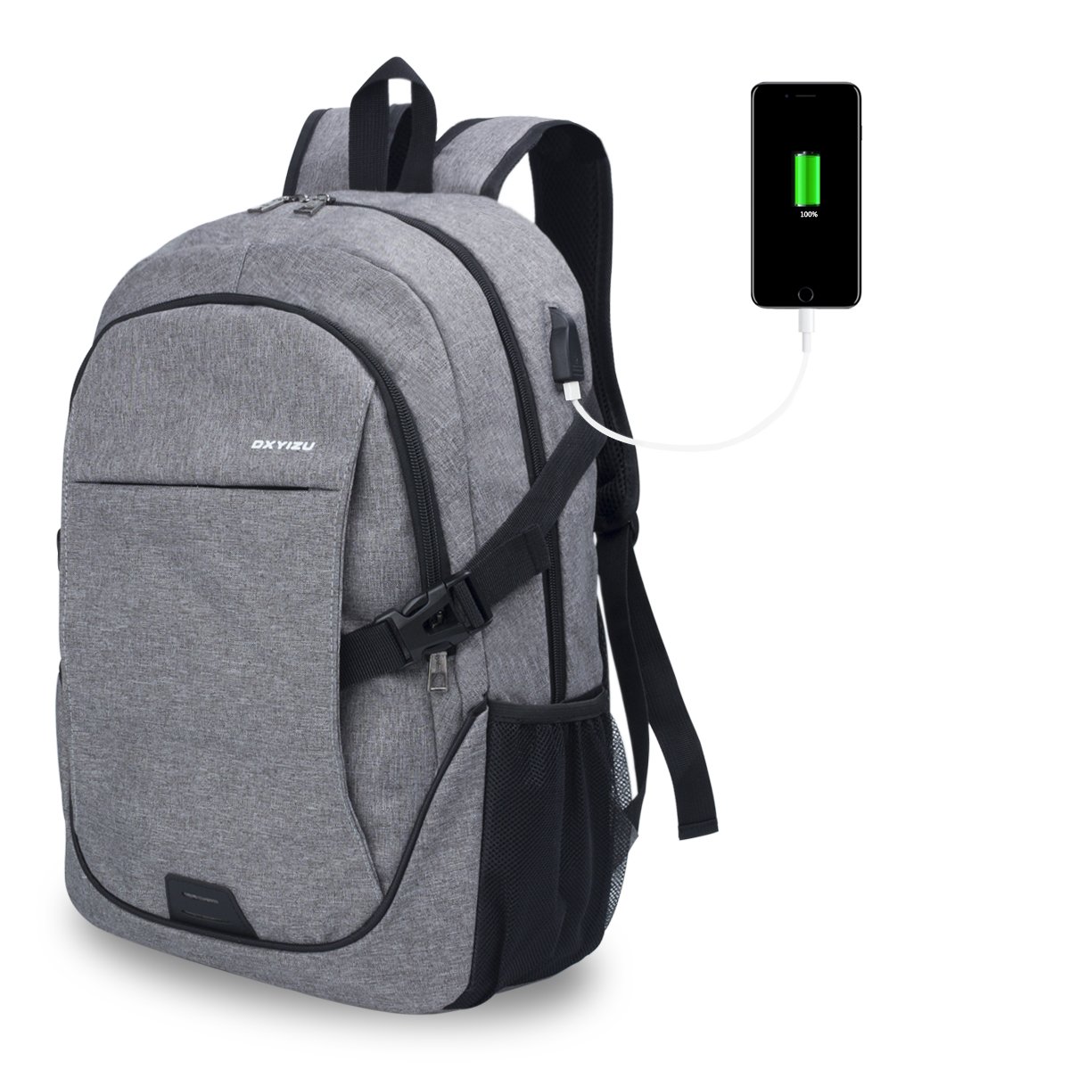 Laptop Backpack Waterproof Computer Travel Backpack with USB Charging Port Fits