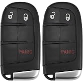 X AUTOHAUX Keyless Entry Remote Car Key Fob for Jeep Grand Cherokee 14-22 | 2pcs, 433MHz M3N40821302, for Dodge Durango 2014-2022, 3 Buttons, 46 Chip with Door Key