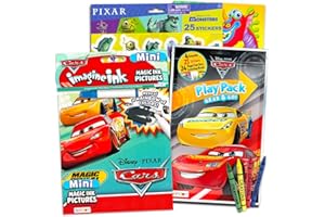 Disney Cars Imagine Ink Coloring Book Set for Toddlers Kids - Bundle Includes Mess Free Coloring Book with Magic Invisible Ink Pen (No Mess Art)
