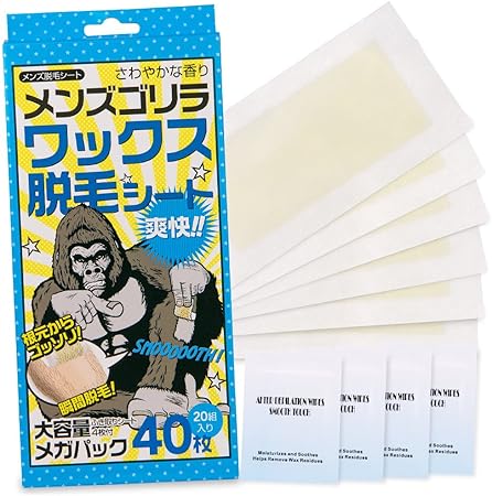 Amazon Co Jp メンズゴリラ ワックス脱毛シート 大容量メガパック 組 40枚 入り ビューティー