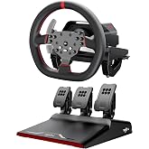 PXN V10 PRO Direct Drive Sim Racing Wheel and Pedals for PC, Xbox, PS4 | 3.2Nm Direct Drive Force Feedback, 10.6-Inch Detachable D-Shape Wheel, 4 Paddle Shifters, Hall-Effect Pedals, 17 Buttons