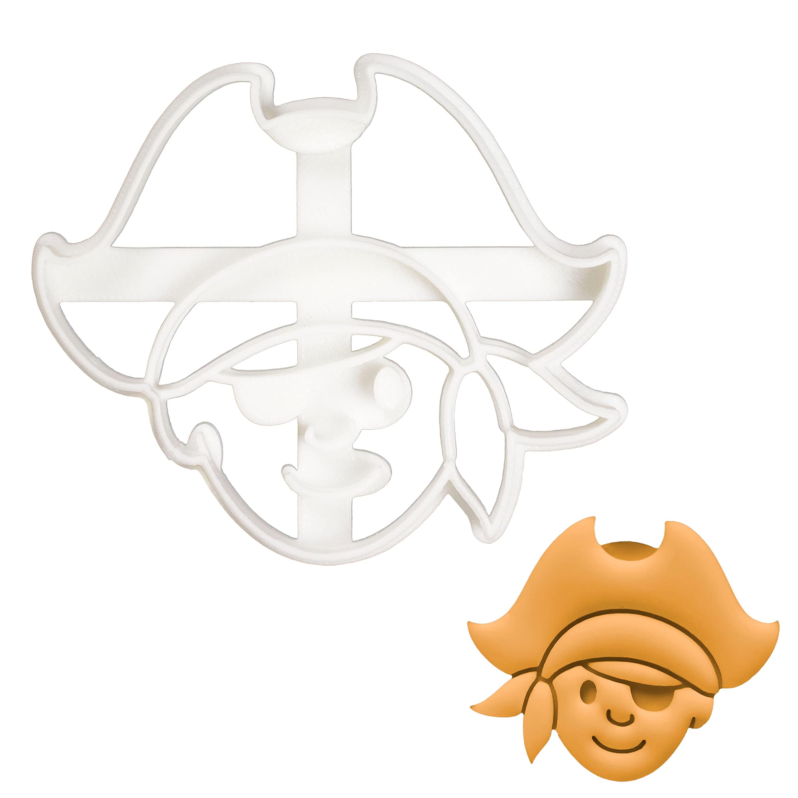 BAKERLOGY Pirate Boy Cookie Cutter - Detailed Biscuit Cutter Design for Baking and Crafts, Ideal on Fondant, Dough, Clay