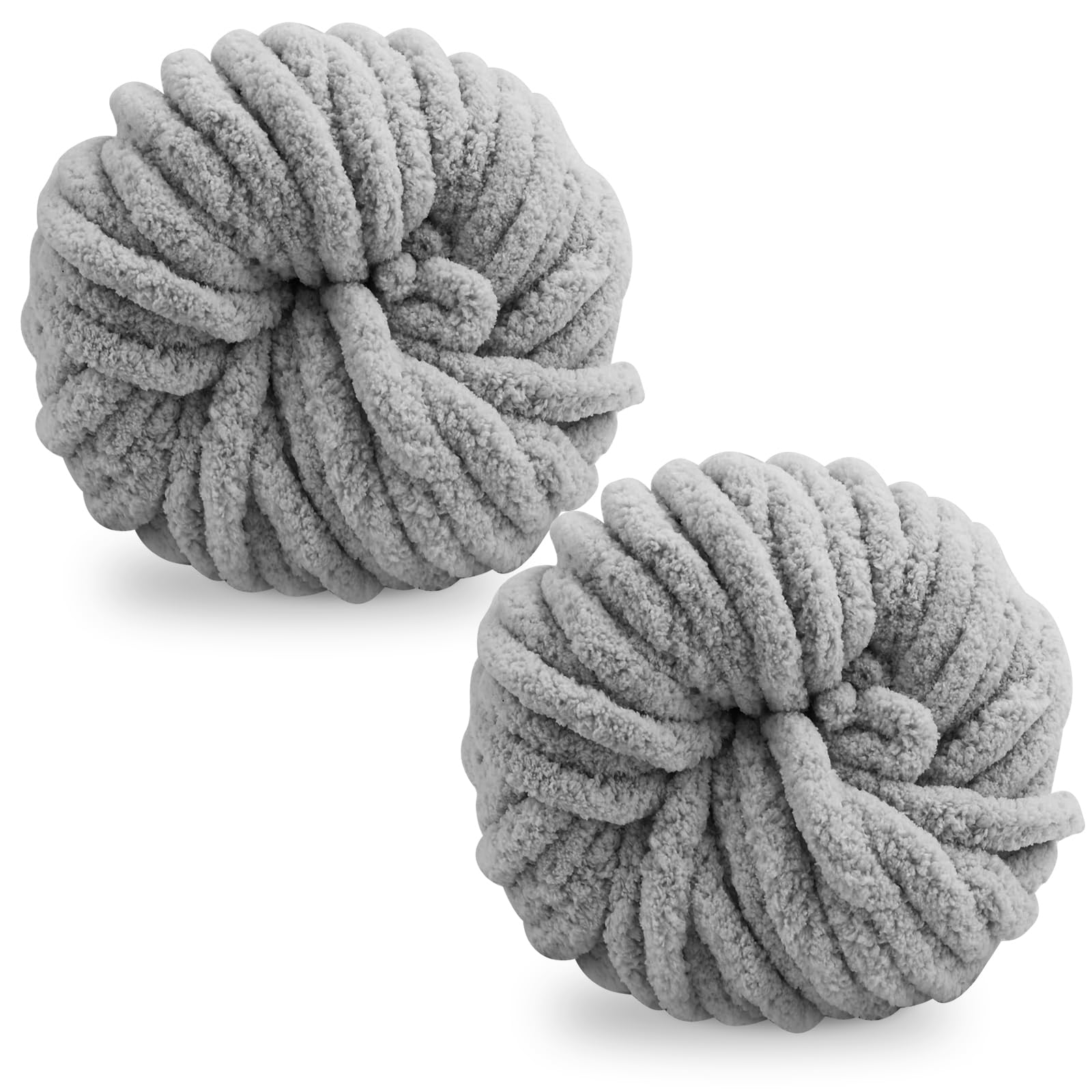 Chunky Wool Yarn 250g × 2, Multi-Colored Knitting Yarn for Crochet, 2cm Soft Knitting Wool for Making Handmade Bags Hats Blankets Pillow Cushion Cat Bed — image 1