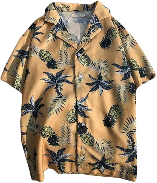 Amazon Co Jp ヤンーチ アロハシャツ ハワイシャツ シャツ レディース ブラウス 半袖 ユニセックス 花柄 プリント 薄手 カジュアル リゾート ビーチ カップル 大きいサイズ イエローl 服 ファッション小物